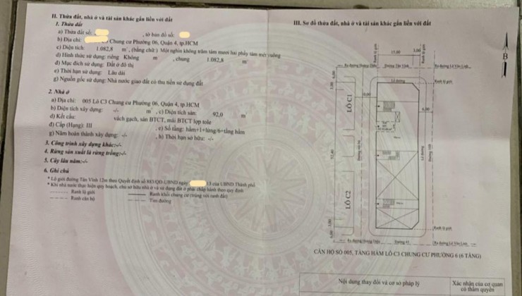 Bán nhà MT chung cư Tân Vĩnh Phường 6 Q. 4, 96m2, giá chỉ 5.x tỷ